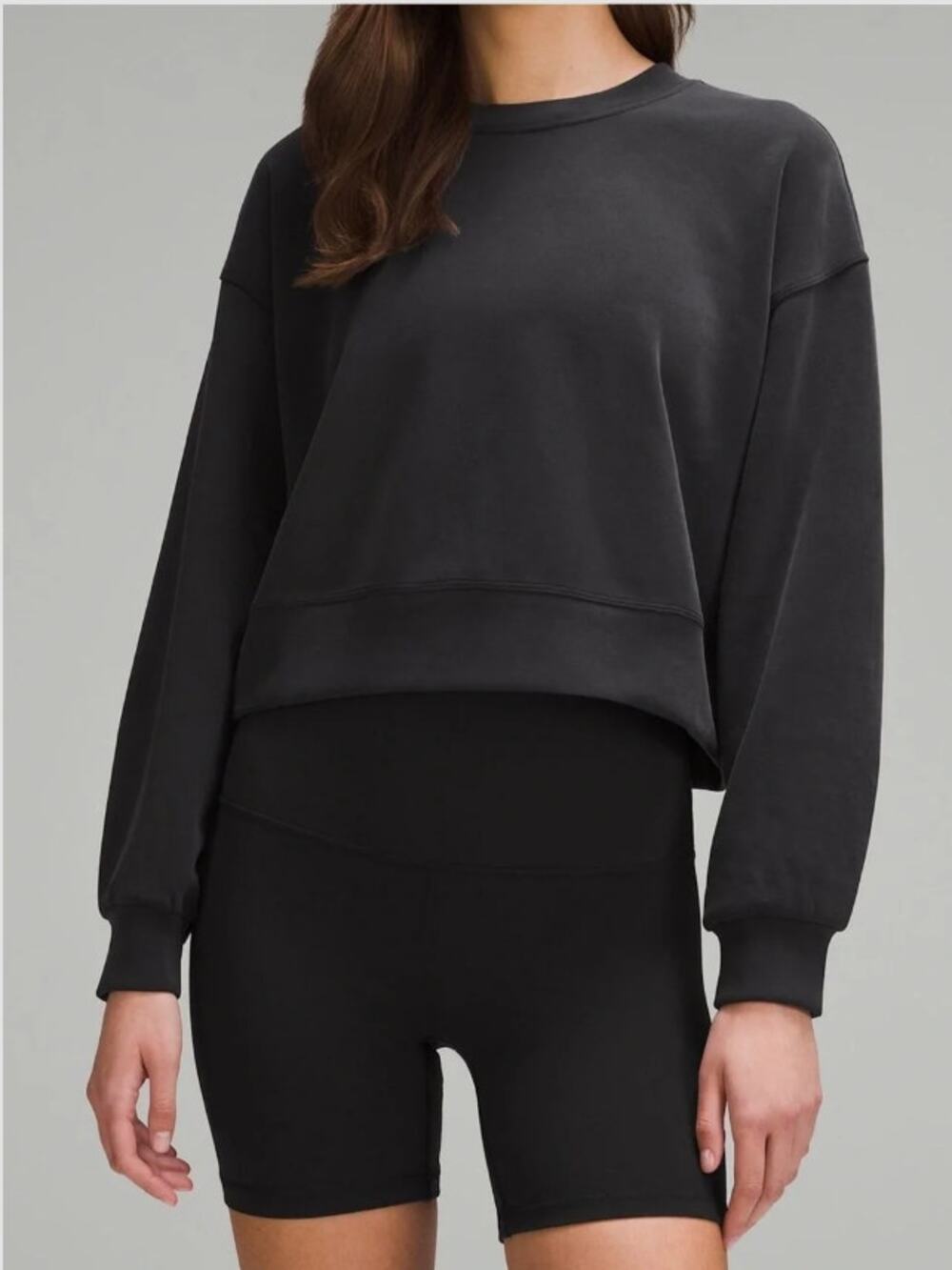 Lululemon Softstreme Cropped Sweatshirt Black 8